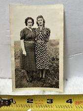Vintage 1930s Photo Snapshot Of Pretty Woman In Vintage Long Dresses / Belts  picture