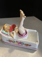 Vintage Naughty Nodder Ashtray Lady Pinup With Moving Legs & Fan Great Condition picture