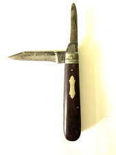Antique A.W. Wadsworth & Sons 2 Blades Pocket Knife Wood Handle Germany Used picture