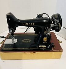 Vintage Singer Model 99- Portable Black Sewing Machine w/ Pedal And Hard Case picture