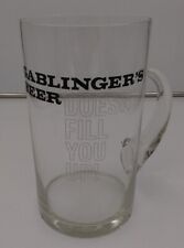 RARE VINTAGE GABLINGER'S GLASS BEER STEIN PITCHER DOESN'T FILL YOU UP SLOGAN picture
