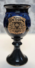 King Richard's Faire Blue Pottery Renaissance Mug Cup Drip Glaze Pluth 1996 Logo picture