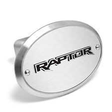 Ford Raptor 3D Logo on Brushed Oval Billet Aluminum 2 inch Tow Hitch Cover picture