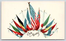 Patriotic WWI~Our Allies~Cuba Russia Serbia Italy Belgium France Japan~Flags~'17 picture