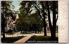 Dayton Ohio 1907 Postcard Boulevard Park Corner First Street picture
