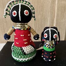 2 Vintage African Ndebele Tribal Beaded Doll South Africa Folk Art 6