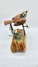Meadow Bunting Bird On Branch Wood Carving Signed By Artist Ernst 1998 Read picture