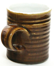 Vintage Hall Mug Brown Ceramic Pottery Heavy 8 oz Embossed 2648 USA picture