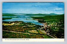 Greenville ME-Maine, Aerial View Moosehead Lake, Antique, Vintage Postcard picture