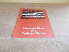 vtg 1968 DODGE DART GTS~GT ILLUSTRATED FACTS & FEATURES MANUAL COPTRIGHT 1992 picture