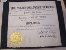 1948 WARD BELMONT SCHOOL DIPLOMA OF GRADUATION  -    BBA30 picture