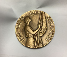 Antique Bronze American Legion School Award For God & Country Medal Bronze picture