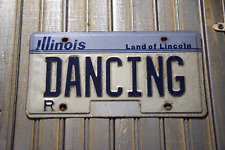 LATE 1990s DANCING ILLINOIS VANITY LICENSE PLATE DECOMISSIONED DOT AUTO 83 TO 00 picture