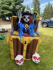 Rare 2007 Gemmy 6ft Animated Pirate Chest Pop-up Halloween Airblown Inflatable picture