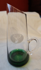 JAGERMEISTER LIQUEUR Glass Pitcher With Etched Stag Elk Hand Blown Glass picture