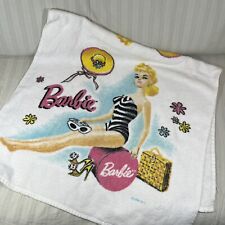 RARE Vintage Ponytail Barbie w/ Black & White Swimsuit Bath Beach TOWEL BIBB C2 picture