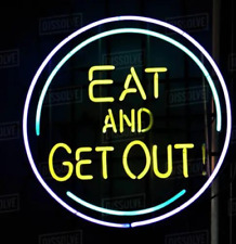 Eat And Get Out Neon Light Sign Decor Wall Window Night Lamp 17