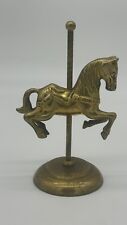 Solid Brass Carousel Horse Stand Figurine Pole Equestrian Circus Home Decorative picture