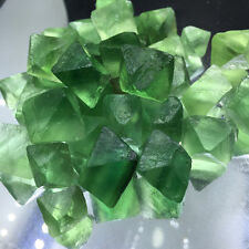 100g Natural green Fluorite Crystal Octahedrons Rock Specimen China 12-18pcs picture