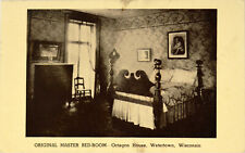 WATERTOWN WISCONSIN 1907-1915 POSTCARD OCTAGON HOUSE ORIGINAL MASTER BEDROOM picture