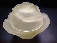 Rare L.E.Smith Glass Covered Rose Serving Bowl Satin Yellow Glass picture