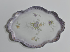 Antique Lavender Rose Oval Platter Austria Karlsbad for Higgins & Seiter NYC picture