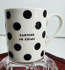Lenox Kate Spade PARTNERS IN CRIME Chic Speak Coffee Mug Cup 10 oz Polka Dots picture