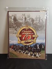 75th Anniversary 2008 Anheuser-Busch Budweiser Tin Metal Clydesdales Horse Sign picture