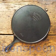 Antique WAGNER WARE Cast Iron SKILLET Frying Pan # 10 HEAT RING  - Ironspoon picture