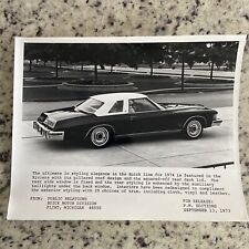 Vintage Press Photograph ORIGINAL 1974 Buick Riviera Factory  Buick Motor Car picture