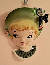 RARE Vintage Girl Wall Pocket Unmarked MINT CONDITION picture