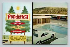 Postcard Ponderosa Motor Inn Motel Big Spring Texas, Vintage Chrome N5 picture