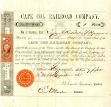 Cape Cod Railroad Co. signed by Richard Borden - Stock Certificate - Autographed picture