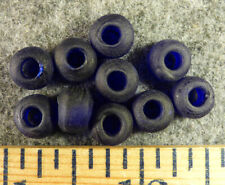 (10) Crow Indian Original Cobalt Blue Padre Glass Trade Beads Fur Trade Era picture