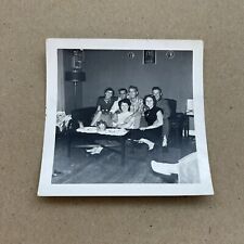 Vtg 1950s Snapshot Photo Happy Couples at Get Together Social Party picture