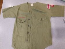VTG OFFICIAL BOY SCOUTS OF AMERICA OLIVE GREEN SANFORIZED SHIRT picture