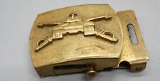Post WWII - Korean War Solid Brass Army Armored Cavalry Belt Buckle picture