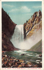 Yellowstone National Park WY Wyoming, Great Falls Scenic View, Vintage Postcard picture
