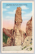 Postcard The Traffic Cop Needles Highway Custer State Park SD Linen picture