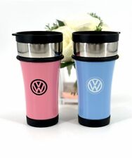 Set Of 2 Volkswagen Stainless Steel Insulated Travel Mug 12 Oz  Pink Blue picture