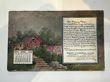1910 Litchfield, IL Illinois Postcard First National Bank Calendar  (1A) picture