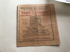 Southern Railway 1923 London Paris night ferry services fares programme A11698 picture