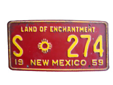1959 New Mexico School Bus License Plate in all original condition S 274 picture