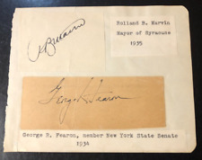 1930s Album Page with signatures of the Mayor of Syracuse and a NY State Senator picture