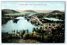 1908 Lake Como From Mt. Tom Bridge Dirt Road Houses Hokah Minnesota Postcard picture
