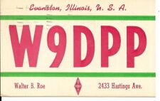 QSL 1949  Evanston Illinois   radio card picture
