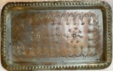 Antique Hand Made Stamped Egyptian Copper Tray -Ships Free picture