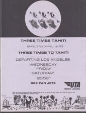 UTA Airlines 3 Times to Tahiti from LAX DC-8 info sheet 1967 picture