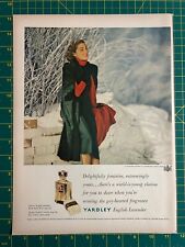 1948 Vintage Yardley English Lavender Perfumes Soap Woman Winter Print Ad O1 picture