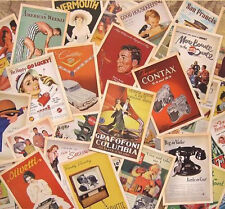 Retro Vintage Postcards 1950's Advertising Bulk Lot 32 PCS Cards Set Posters Art picture